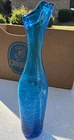 Vintage 1960s Blenko Crackle  Art Glass Vase