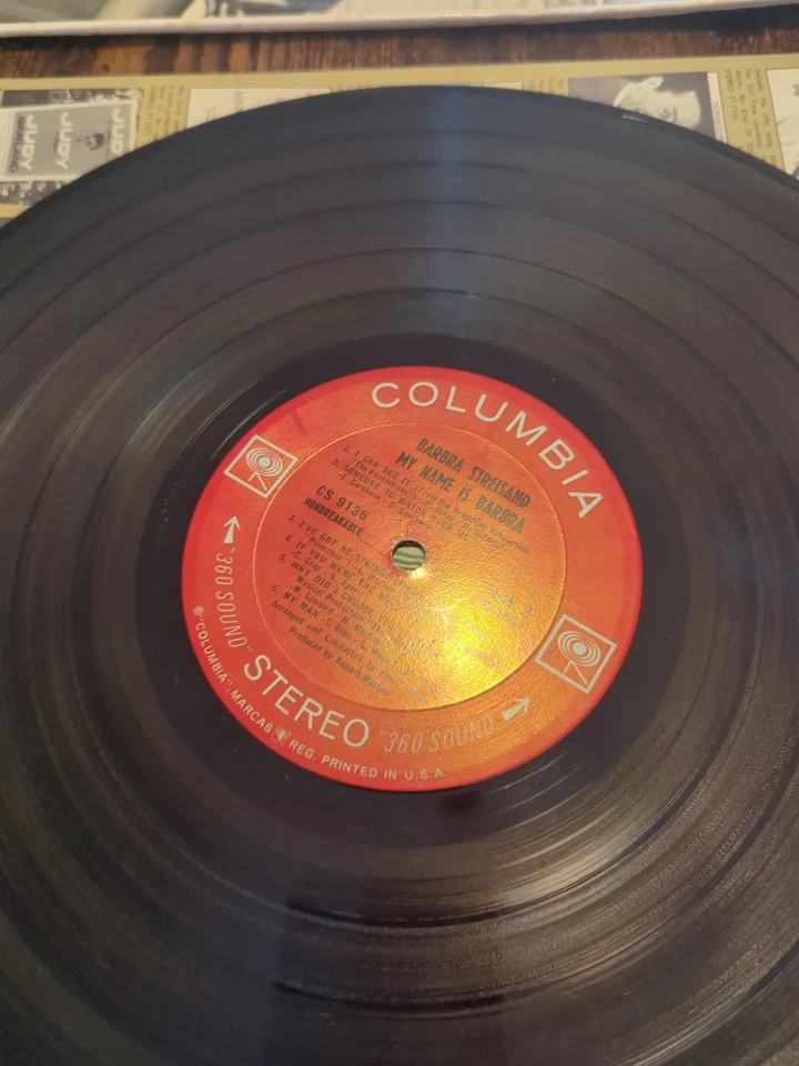 Barbra Streisand My Name Is Barbra LP 1965 Columbia CS 9136 EX/VG+ Vinyl Record Foto 4 de 4