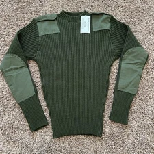 Defense Logistics Agency Commando Sweater Men's 40 Large Green Wool Military