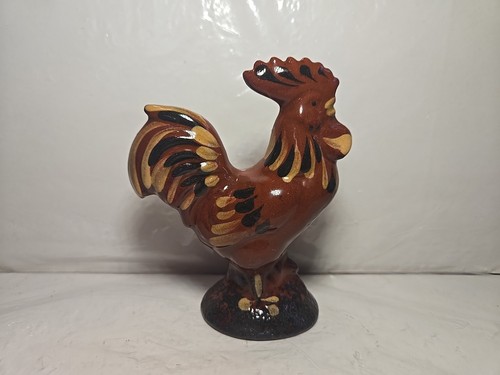 1991 Eldreth Pottery Folk Art Rooster Figurine 4"