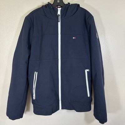 Tommy Hilfiger Men's Medium Hoodie Full Zip Water Resistant Bomber Jack