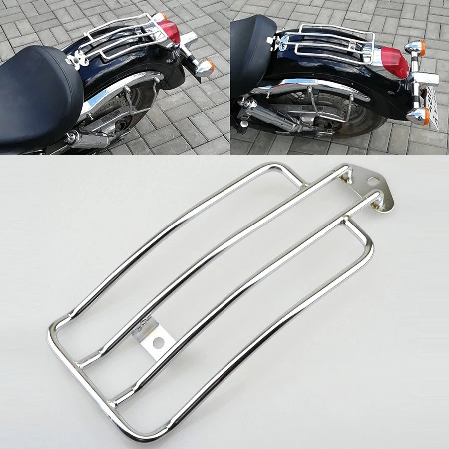 Motorcycle Rear Luggage Rack Chrome For Harley Sportster Hugger-XLH 883 1996-03 - Image 2 of 4
