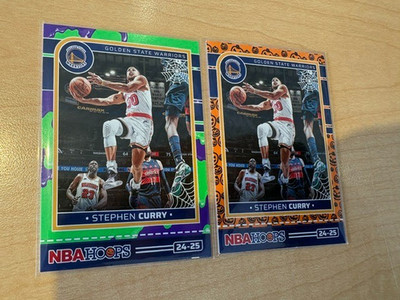 2024-25 Panini Haunted Hoops Orange Pumpkins Stephen Curry + Green Bats - GSW