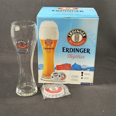 4x Weißbiergläser Erdinger 0,5L Set 4 Gläser + 1 Flaschenöffner Luminarc