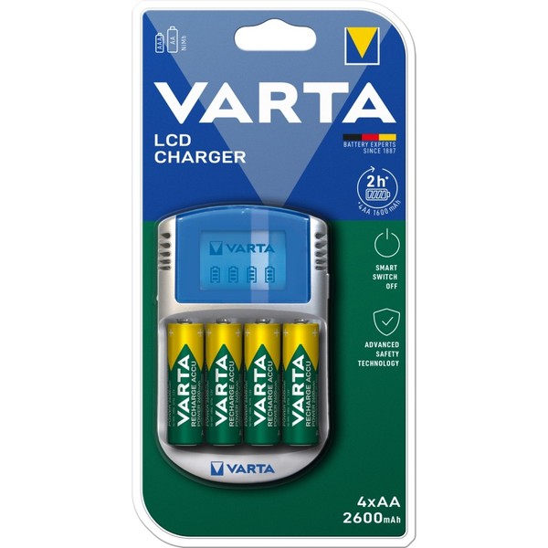 Varta 57070201451 LCD Charger Inkl. 4X 5716 & 12 V Batterie LadegeräT-image