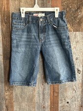 Levi's 505 Shorts Boys 12/ 26" Waist Regular Denim Flat Front Below Knee