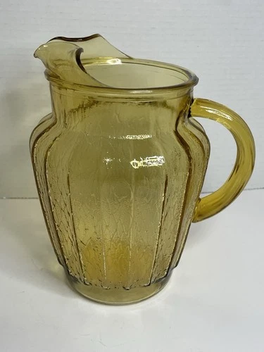 Vintage Amber Depression Glass 80 ounce Pitcher Jug