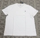 New Polo Ralph Lauren Men's V-Neck T-Shirt Tee - Size XXL - White with Navy Logo