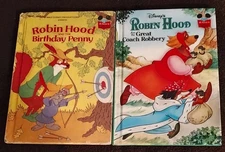 Lot of 2 Vintage Disney Wonderful World of Reading Hardcover Books Robin Hood