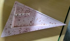 MCM Glazed Ceramic Ashtray 11.5" Pink Glaze Brown Speckle  Mid Century Modern