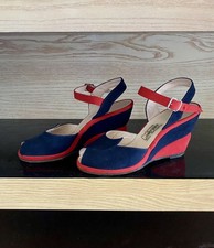 Vtg wedges 1950s wedges Rockabilly pinup VLV shoes Vintage 1950s peep toe heels