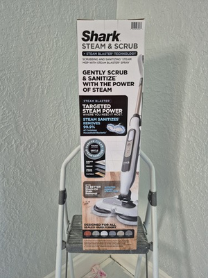 #ad #ad Shark Steam amp; Scrub with Steam Blaster Technology Hard Floor Steam Mop White $100.00