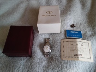 ORIENT ORIENT STAR Automatik Uhr Weißes Zifferblatt Silber Armband Champagner