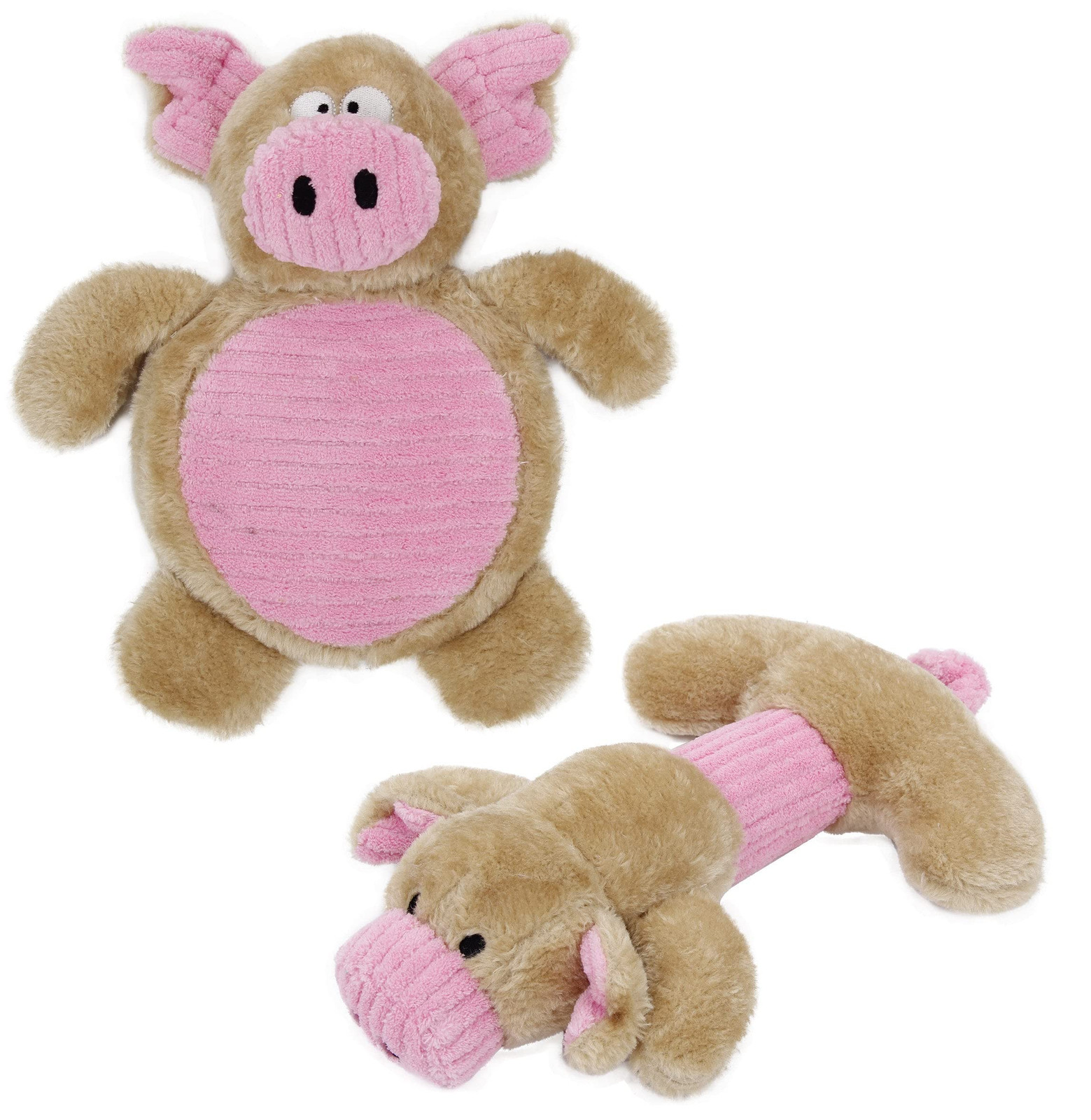 2 Piece Cozy Play Dual Set Squeak Chew Plush Pet Dog Toy