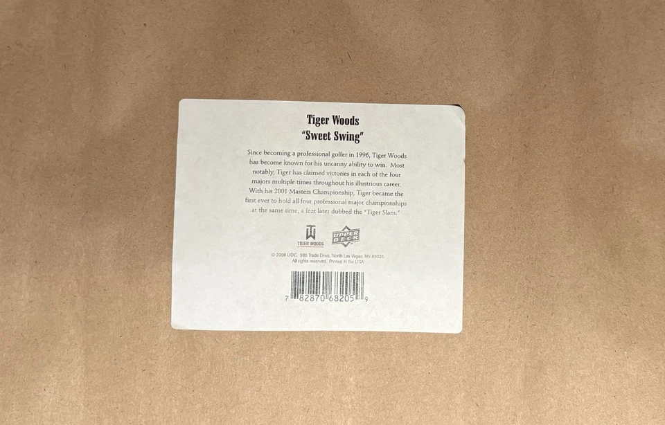 Foto auténtica enmarcada Tiger Woods 12x30 panorámica dulce columpio cubierta superior RARA Foto 3 de 4