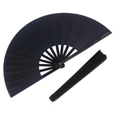 NOIMTTY Large Portable Folding Clacking Fans For Line Dancing Large, 1-Black