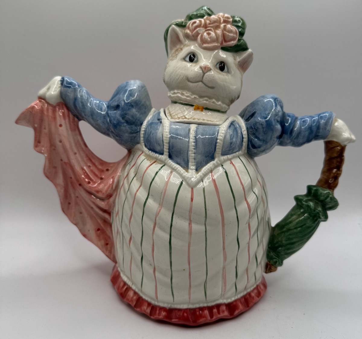 Vintage Fitz & Floyd Kittens of Knightsbridge Cat Tea Pot EUC 1988 1.5 qt. GUC