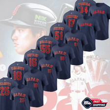 US STOCK - Navy Japan Baseball 2026 World Baseball Classic Player Name & Number