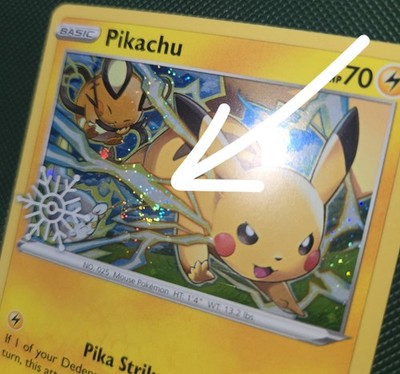 WHOLE SWIRL    Pikachu 049/195 Cosmos Holo Snowflake Stamped Pokemon Card