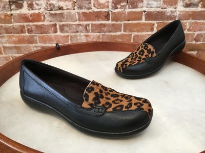 clarks leopard loafers