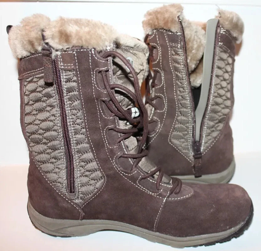Merrell Womens 9 US Brown Performance Hiking Boots Espresso Lace Up Side Zipper