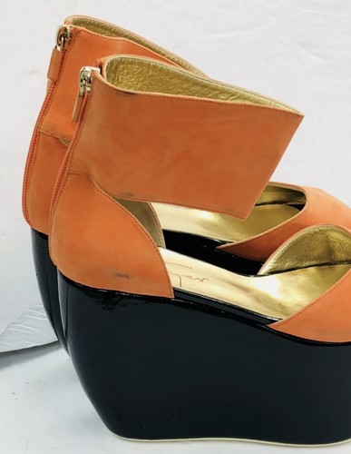 NEW WALTER STEIGER TILLY orange Ankle Cuff Platform Wedge shoes Size 37 - Imagen 9 de 12