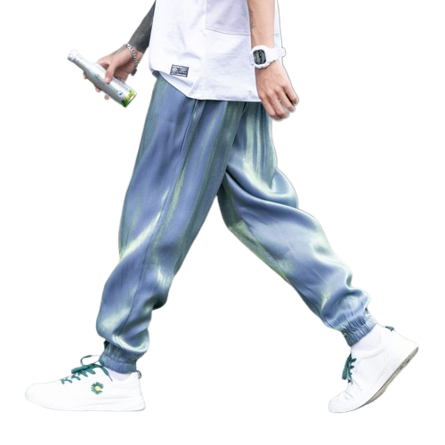 Sommermode Eis Seide glänzend Jogger Jogginghose Herren Hip Hop Harem Hose - Bild 11 von 22