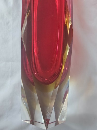 Gorgeous Italian Murano Sommerso red and amber tri-colour vase, (d) - Picture 8 of 20