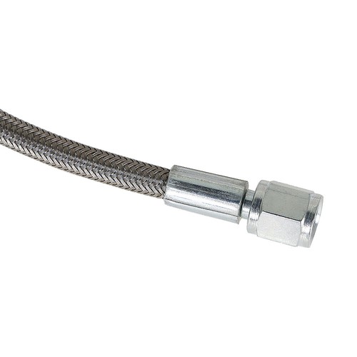 24" Length Hose Stainless steel braided Turbo Oil Feed Line 4AN 90 Degree PTFE - Foto 5 di 8