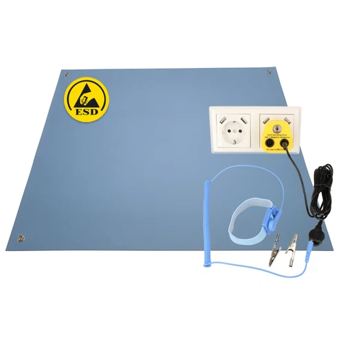 Minadax® ESD Antistatik-Matte 80 x60cm - inkl. Manschette + Erdungsstecker