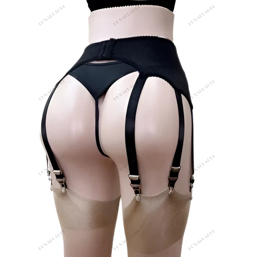 NEW Metal Clips Underwear Lingerie Plus Size Retro Classic 12 Straps Garter Belt - Picture 3 of 10