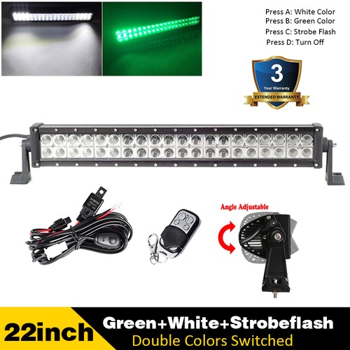 7/14/22/32/42/50/52inch Green&White Offroad Led Light Bar Truck Driving Hunting - Picture 73 of 82