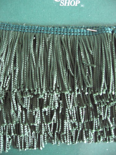 HUNTER GREEN CHAINETTE FRINGE 2 INCH NYLON TRIM 2 YARDS - Picture 2 of 3