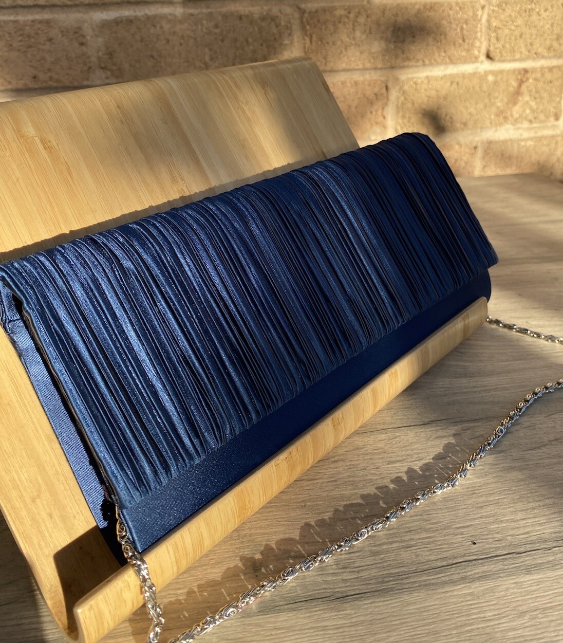 John Lewis Petrol Blue Medium Rectangular Satin F… - image 9