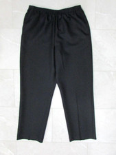 Alfred Dunner Womens Elastic Waist Dress Pants Size 12 Black Inseam 30"