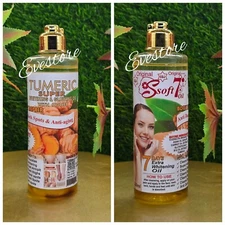 X 1 Soft 7 Tumeric Whitening & Glowing Oil With Honey. Body Repair. 250ml  X 1