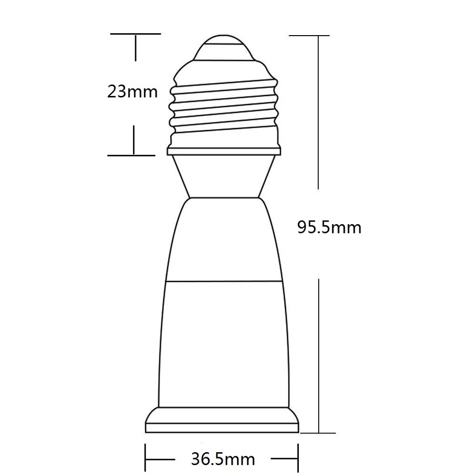 Extensor de enchufe estándar de 2,5" extensión de enchufe de tornillo medio E26/E27 de 3 piezas Foto 2 de 4