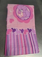 2004 Care Bears Twin Bed Sheet Pink Purple Butterflies Hearts Franco 95"x65"