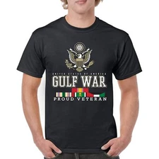 Gulf War Proud Veteran T-shirt American Army Desert Storm Patriotic Men's Tee