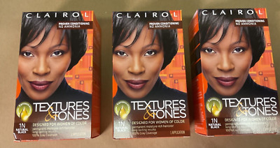 Clarion Testures & Tones 1N Natural Black Permanent hair color Pack of ...