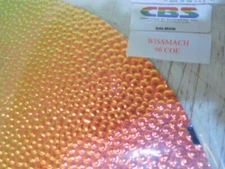 Dichroic Glass:CBS 96 COE Salmon on Hammered Textured Thin Black - 3"Sq