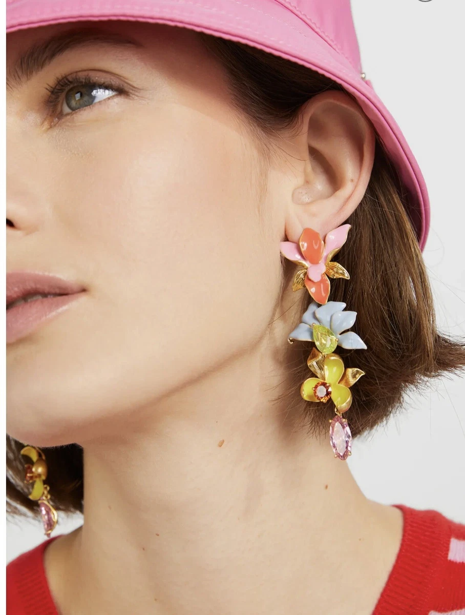 Floral statement earrings deals