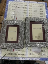 Argento Sc Double 5"x7” & 4”x6” Silver Plated Picture Frames Hand Polished
