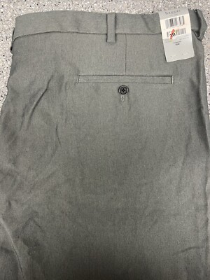 Haggar GRAY Dress Big & Tall (50'' X 30'') Plain Front Classic Fit Wrinkle Free