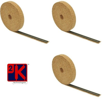 3 x Rolls Cork Track Bed Underlay 10m Long x 30mm Wide x 2mm Thick - TT Gauge