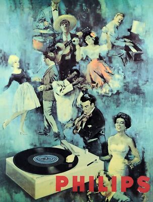 3230.Vintage Record Player World of Music POSTER.Room Home School art decoration