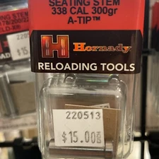 Hornady 397144 A-Tip Custom Bullet Seating Stem 338 Caliber 300 Grain Bnib