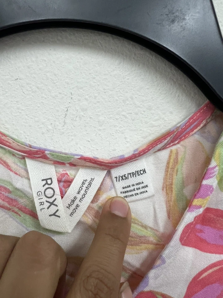 ROXY Big Girls Another Song Short Sleeve Dress Size 7 / XS - Image 4 of 4