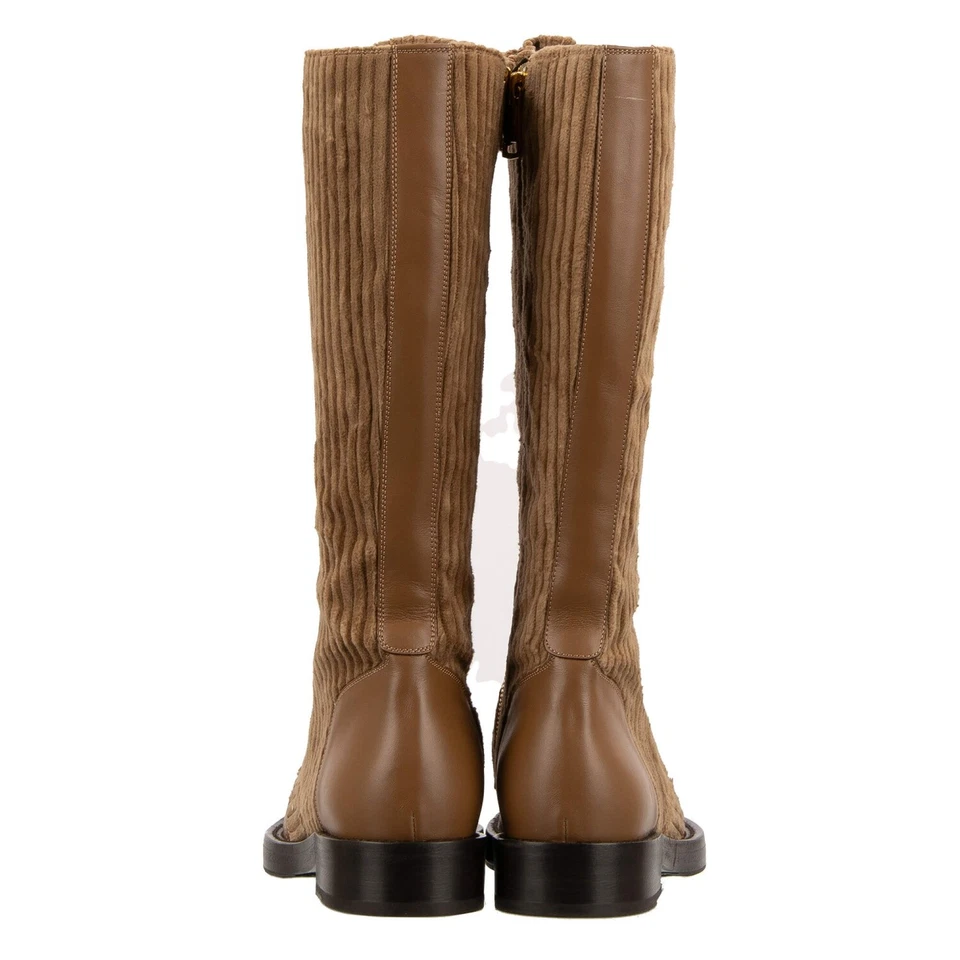 Dolce & Gabbana Corduloy кожи кружева плоский ботинки туфли коричневый 40 10 12609 - Изображение 4 из 4