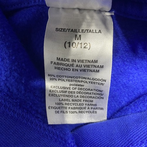 ADIDAS Pullover Long Sleeve Blue Hooded Sweatshirt Hoodie Boy's Size Medium - Picture 6 of 10